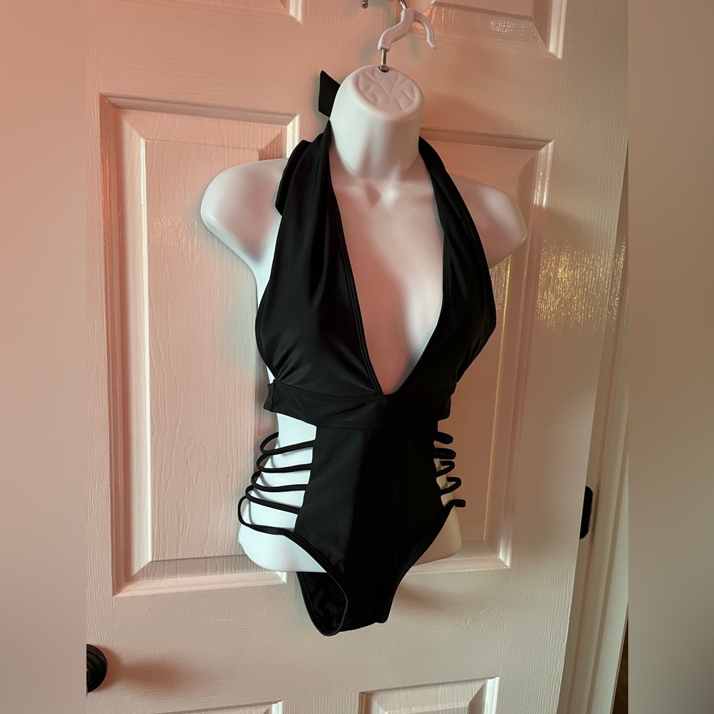 Women’s one piece black swimsuit Top melon brand S